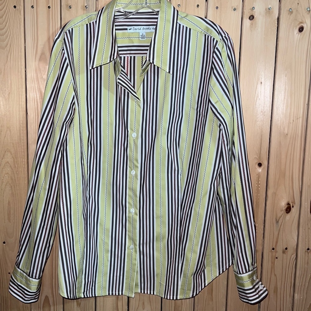 David Brooks Striped Long-Sleeve Shirt 16